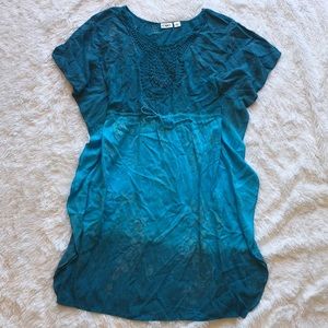 Flowy Blue Ombré Summer Dress/Swim Coverup, Small